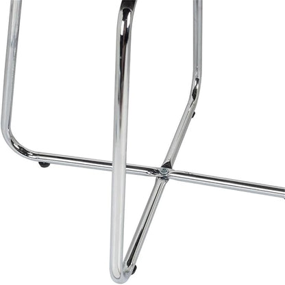 Hillsdale, Marisol Round Metal and Upholstered Vanity Stool with Scoop Back for Makeup Room or Bathroom, Off-White