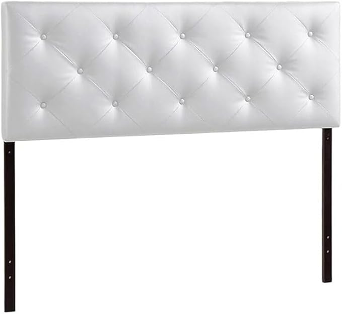 Bohemian Bliss Modern and Faux Leather Upholstered Headboard White/King