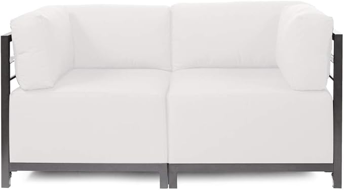 Howard Elliott Axis Chair with Cover for Both Indoor & Outdoor Seating, Cushioned Chair & Seating Titanium Frame Chair for Living Room, Office and Bedroom, 30.5 x 32.5 x 30 Inches, Seascape Natural