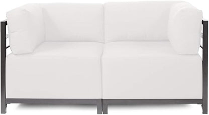 Howard Elliott Axis Chair with Cover for Both Indoor & Outdoor Seating, Cushioned Chair & Seating Titanium Frame Chair for Living Room, Office and Bedroom, 30.5 x 32.5 x 30 Inches, Seascape Natural