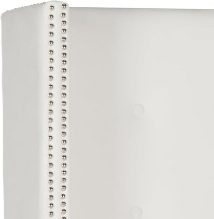 Safavieh Mercer Collection Keegan Velvet Tufted Winged Headboard, Queen, White