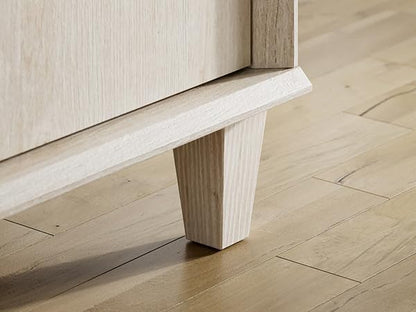 5 Drawer Dresser for Bedroom, Tall Modern Chest of Drawers, Beveled Profile Design, Wood Drawer Organizer for Bedroom, Living Room, Hallway and Entryway,Light Oak