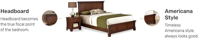 BOWERY HILL Traditional Wood Queen Headboard in Brown Finish