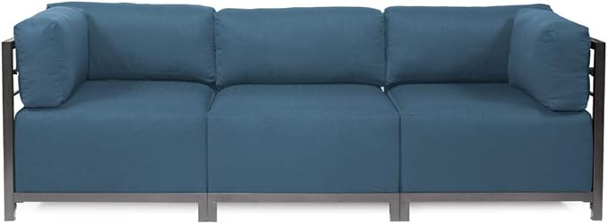 Howard Elliott Axis Chair with Cover for Both Indoor & Outdoor Seating, Cushioned Chair & Seating Titanium Frame Chair for Living Room, Office and Bedroom, 30.5 x 32.5 x 30 Inches, Seascape Turquoise