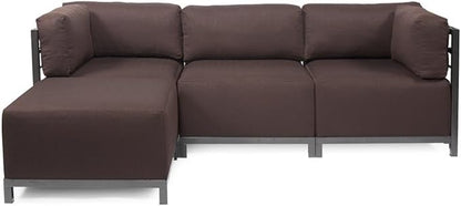 Howard Elliott Axis Chair with Cover for Both Indoor & Outdoor Seating, Cushioned Chair & Seating Titanium Frame Chair for Living Room, Office and Bedroom, 30.5 x 32.5 x 30 Inches, Sterling Chocolate