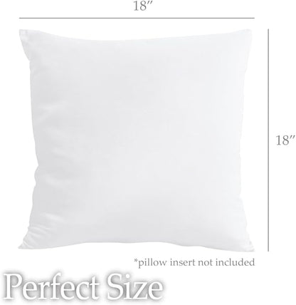 lalaLOOM Velvet Throw Pillow Covers, Set of 2, 18x18 Decorative Square Pillows Home Decor, Soft Accent Cases, Silky Machine Washable Pillowcases for Sofa, Couch, Bedroom, Living Room, White