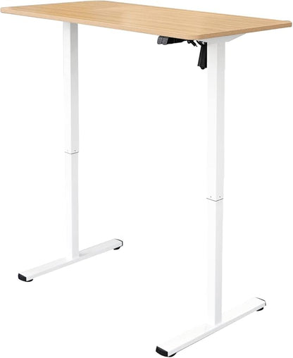 Stand Up Desk Store Electric Compact Standing Desk (Charcoal Frame/Natural Oak Top, 48” Wide)