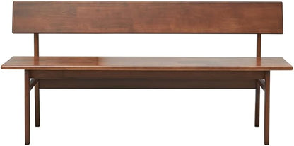Outdoor Indoor Bench, 39.3" Patio Garden and Balcony Wooden Bench, Weatherproof Sturdy Wood Garden Bench with Seat for Porch, Park, Backyard, 2-Person Walnut Loveseat with Backrest