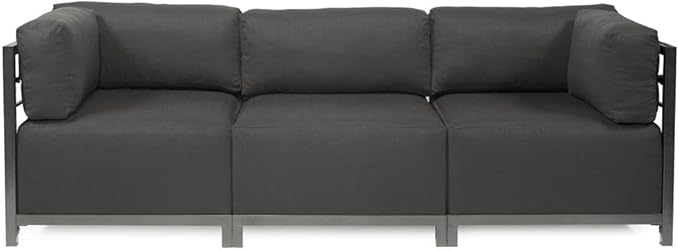 Howard Elliott Axis Chair with Cover for Both Indoor & Outdoor Seating, Cushioned Chair & Seating Titanium Frame Chair for Living Room, Office and Bedroom, 30.5 x 32.5 x 30 Inches, Sterling Charcoal