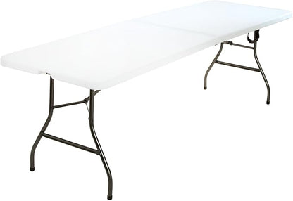 COSCO 8 ft. Fold-in-Half Banquet Table w/Handle, White