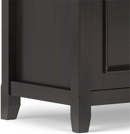 SIMPLIHOME Amherst 72-inch Wide Solid Wood Low TV Stand in Hickory Brown, Transitional-Style Media Console for Living Room with Cable Management, Fits 80" TVs
