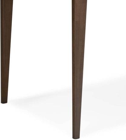 SIMPLIHOME Harper Small Desk - 48 inch Wide Solid Hardwood Writing Desk in Walnut Brown, Mid-Century Modern Home Office Table for Study or Work with 2 Drawers and Flip-Down Keyboard Tray