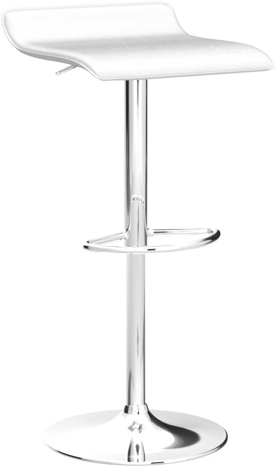VECELO Bar Stools Set of 4, Armless Adjustable Swivel Barstools, Modern Backless Counter Height Stools for Kitchen, Island, Bar, White