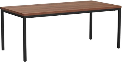 Large Table 35x70 Inches Computer Desk/Dining Table, Office Desk Sturdy Writing Workstation for Home Office Modern Simple Sturdy Laptop Study Table- Walnut