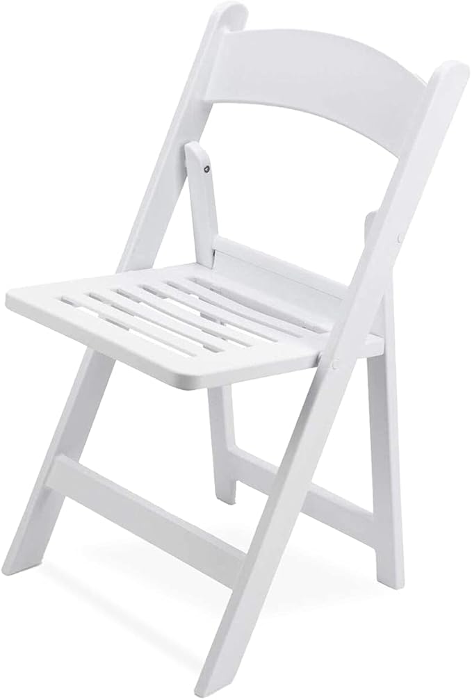 EventStable Titan PRO Resin Folding Chair - Slatted Seat Folding Chair for Weddings Parties Events - Indoor/Outdoor Lightweight Foldable Chair - 100 Pack