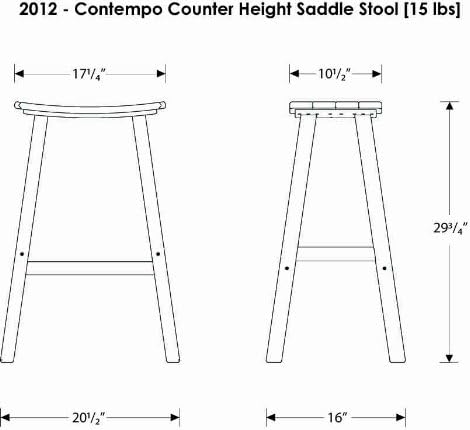 POLYWOOD 2012-FBLMA Contempo Bar Height Saddle Seat Barstool, Black Frame, Mahogany