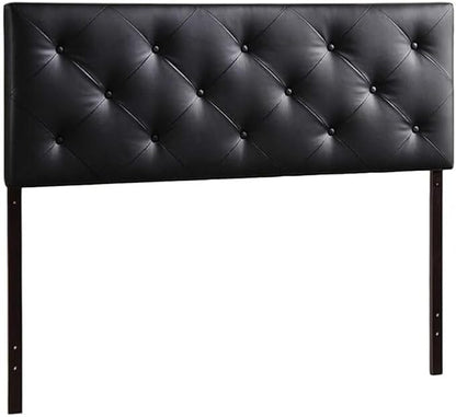 Bohemian Bliss Modern and Faux Leather Upholstered Headboard Black/King