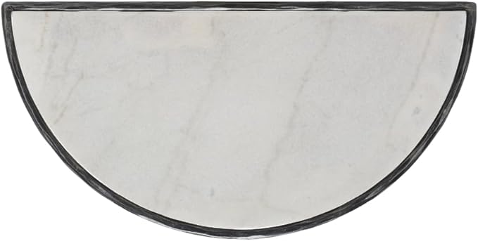 SAFAVIEH Couture Collection Jessa Black/White Forged Metal Half Moon Semi Circle Console Table (Fully Assembled)
