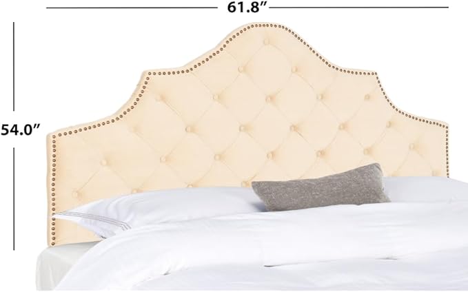 Safavieh MCR4036E-Q Mercer Collection Arebelle Buckwheat Velvet Headboard, Queen, Yellow