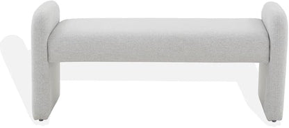 SAFAVIEH Couture Collection Patsy Upholstered Grey Felt Chiclet Rectangular Bench for Entryway, Living Room, Bedroom, Extra Seating