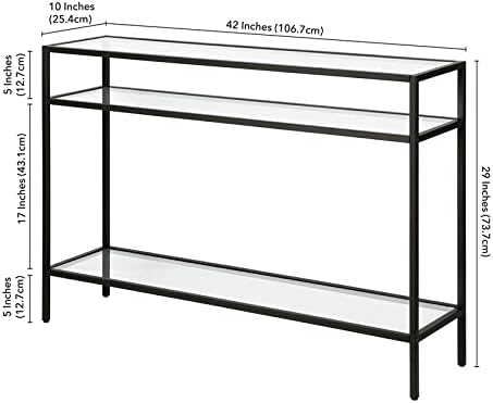 Siviline 42'' Wide Rectangular Console Table in Blackened Bronze