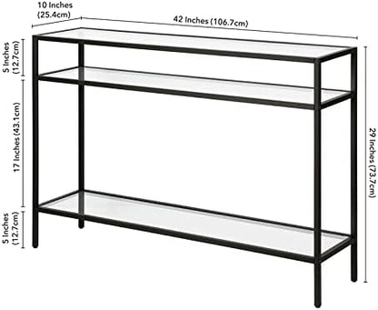 Siviline 42'' Wide Rectangular Console Table in Blackened Bronze
