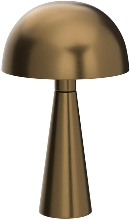 Nourison Home 16" Antique Gold Metal Mushroom Table Lamp, Modern, Retro, Desk Light for Bedroom, Dining, Office, Entryway