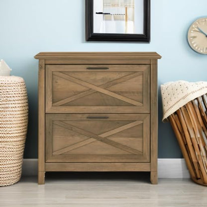 Bush Furniture Key West 2 Drawer Lateral File Cabinet in Reclaimed Pine, Document Storage for Home Office, Accent Chest with Drawers