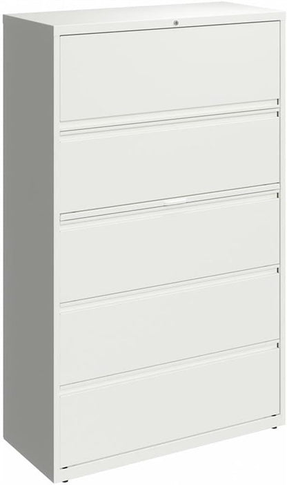 Pemberly Row 42-in Wide 5 Drawer Metal Lateral Filing Cabinet White