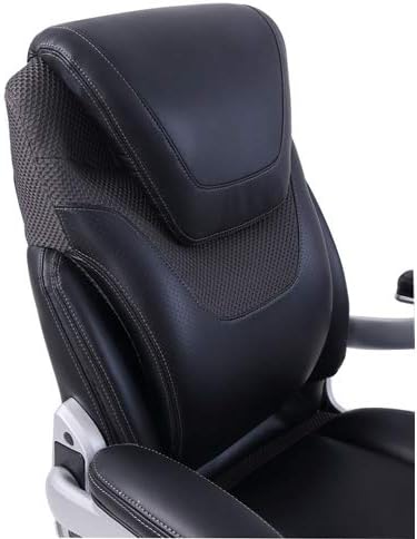 nbf signature series Avanti Ergonomic Executive Office Chair with Flip up Arms and Lumbar Support - Ideal for Home, Study - Modern Chairs with Iridescent Silver Finish, 30.5" D x 26.5" W, Black, Gray