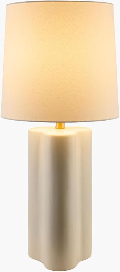Livabliss Table Lamps, 27" Ocana Modern Bedside Nightstand Table Lamp for Bedroom Living Room Office, White Body with White Shade (27" H x 13" W x 13" D)