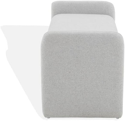 SAFAVIEH Couture Collection Patsy Upholstered Grey Felt Chiclet Rectangular Bench for Entryway, Living Room, Bedroom, Extra Seating