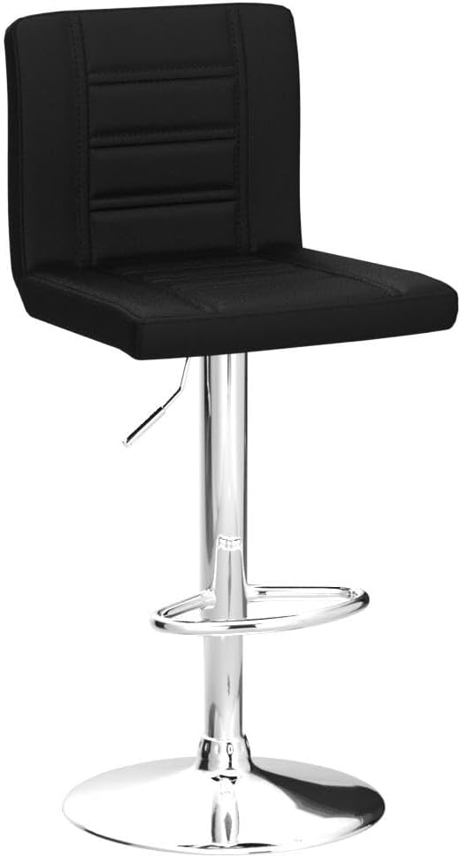 Leopard Bar Stools Set of 2, Modern Adjustable Bar Stool with Back, Swivel Barstool - Black