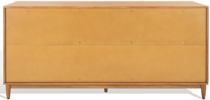 SAFAVIEH Couture Collection Roseanne Natural Banana Stem 4-Door Sideboard Buffet Storage Table, Ideal for Dining Room, Living Room, Entryway, Bedroom, Home Office