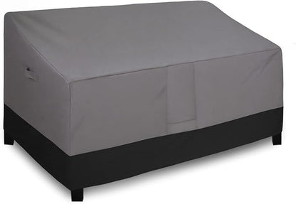 Easy-Going Waterproof Outdoor Couch Cover, Heavy Duty 3-Seater Patio Sofa Cover, Windproof Outdoor Furniture Cover with Air Vent （88Wx32.5Dx33H inch,Gray/Black