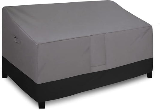 Easy-Going Waterproof Outdoor Couch Cover, Heavy Duty Deep 3-Seater Patio Sofa Cover, Windproof Outdoor Furniture Cover with Air Vent (88Wx40Dx33H inch,Gray/Black)