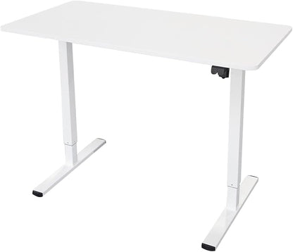 Stand Up Desk Store Electric Compact Standing Desk (White Frame/Matte White Top, 48” Wide)