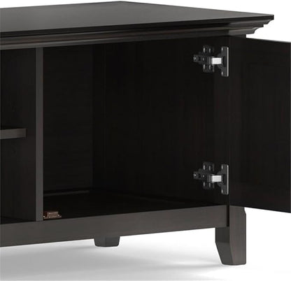 SIMPLIHOME Amherst 72-inch Wide Solid Wood Low TV Stand in Hickory Brown, Transitional-Style Media Console for Living Room with Cable Management, Fits 80" TVs