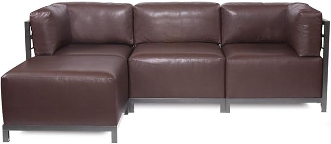 Howard Elliott Axis Chair with Cover for Both Indoor & Outdoor Seating, Cushioned Chair & Seating Titanium Frame Chair for Living Room, Office and Bedroom, 30.5 x 32.5 x 30 Inches, Avanti Pecan