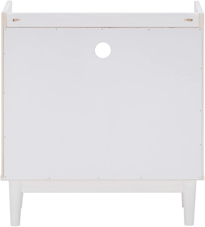Walker Edison Blythe Mid-Century Modern Tray-Top Storage Nightstand 25 Inch White