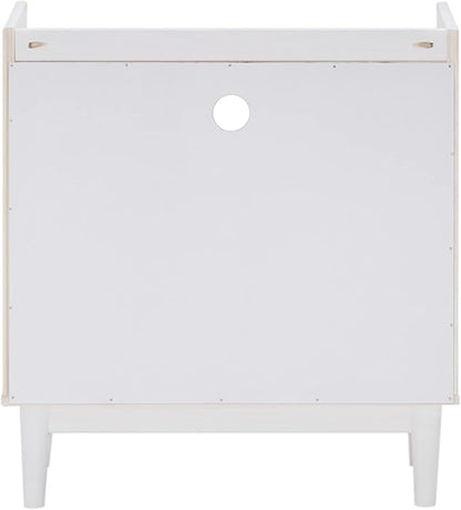 Walker Edison Blythe Mid-Century Modern Tray-Top Storage Nightstand 25 Inch White