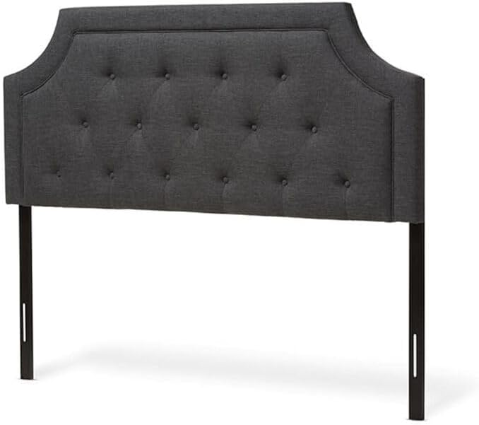 Maykoosh Adjustable Wood Post Headboard - Button Tufted Upholstered Bedroom Headboard King/Dark Gray