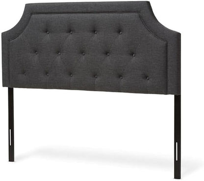 Maykoosh Adjustable Wood Post Headboard - Button Tufted Upholstered Bedroom Headboard King/Dark Gray