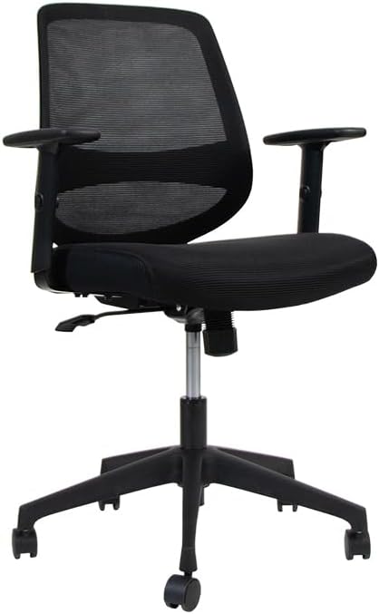Vari Foundation Chair - Ergonomic Home Office Desk Chair + Adjustable Height, Tilt, and Armrests, Breathable Mesh, Lumbar Support - Swivel Rolling Task Chair for Office or Study (Black)