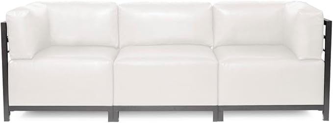Howard Elliott Axis Chair with Cover for Both Indoor & Outdoor Seating, Cushioned Chair & Seating Titanium Frame Chair for Living Room, Office and Bedroom, 30.5 x 32.5 x 30 Inches, Avanti White