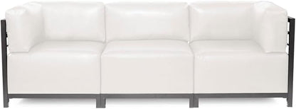 Howard Elliott Axis Chair with Cover for Both Indoor & Outdoor Seating, Cushioned Chair & Seating Titanium Frame Chair for Living Room, Office and Bedroom, 30.5 x 32.5 x 30 Inches, Avanti White