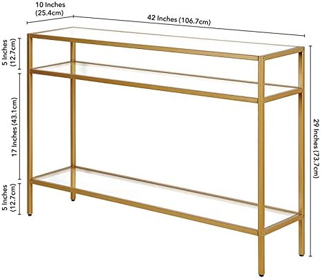 Siviline 42'' Wide Rectangular Console Table in Brass