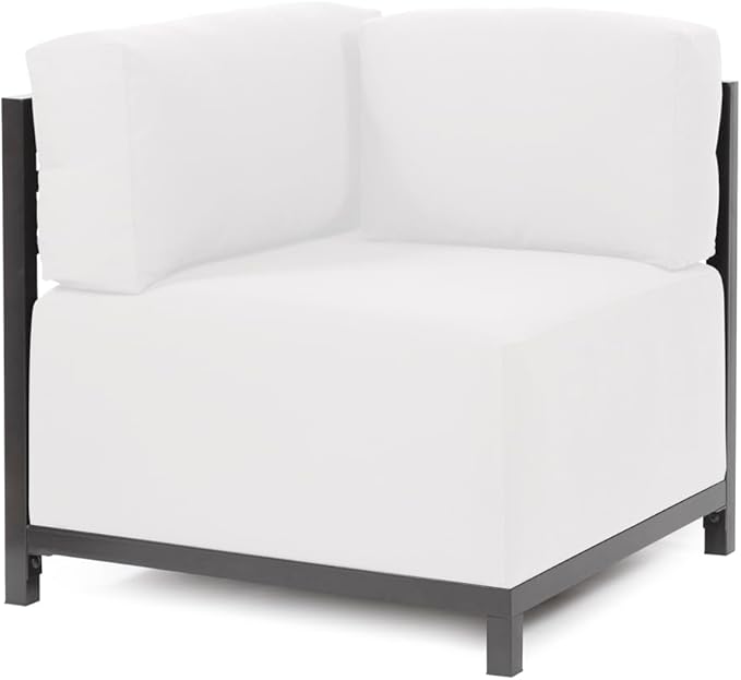 Howard Elliott Axis Chair with Cover for Both Indoor & Outdoor Seating, Cushioned Chair & Seating Titanium Frame Chair for Living Room, Office and Bedroom, 30.5 x 32.5 x 30 Inches, Seascape Natural
