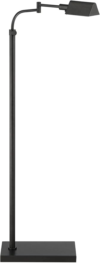 Possini Euro Design Design Keegan Traditional Farmhouse Pharmacy Floor Lamp Standing 54" Tall Dark Bronze Brown Adjustable Swing Arm Metal Tent Shade Decor for Living Room Reading Bedroom Office