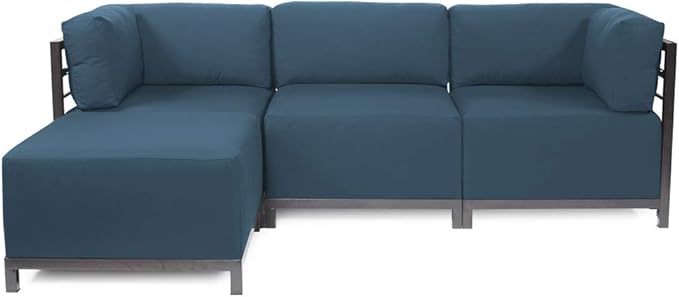 Howard Elliott Axis Chair with Cover for Both Indoor & Outdoor Seating, Cushioned Chair & Seating Titanium Frame Chair for Living Room, Office and Bedroom, 30.5 x 32.5 x 30 Inches, Seascape Turquoise